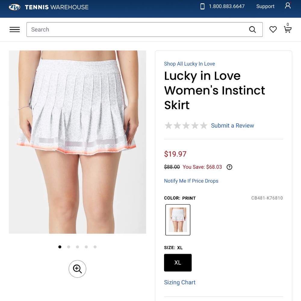Lucky in Love tennis animal print tennis skirt